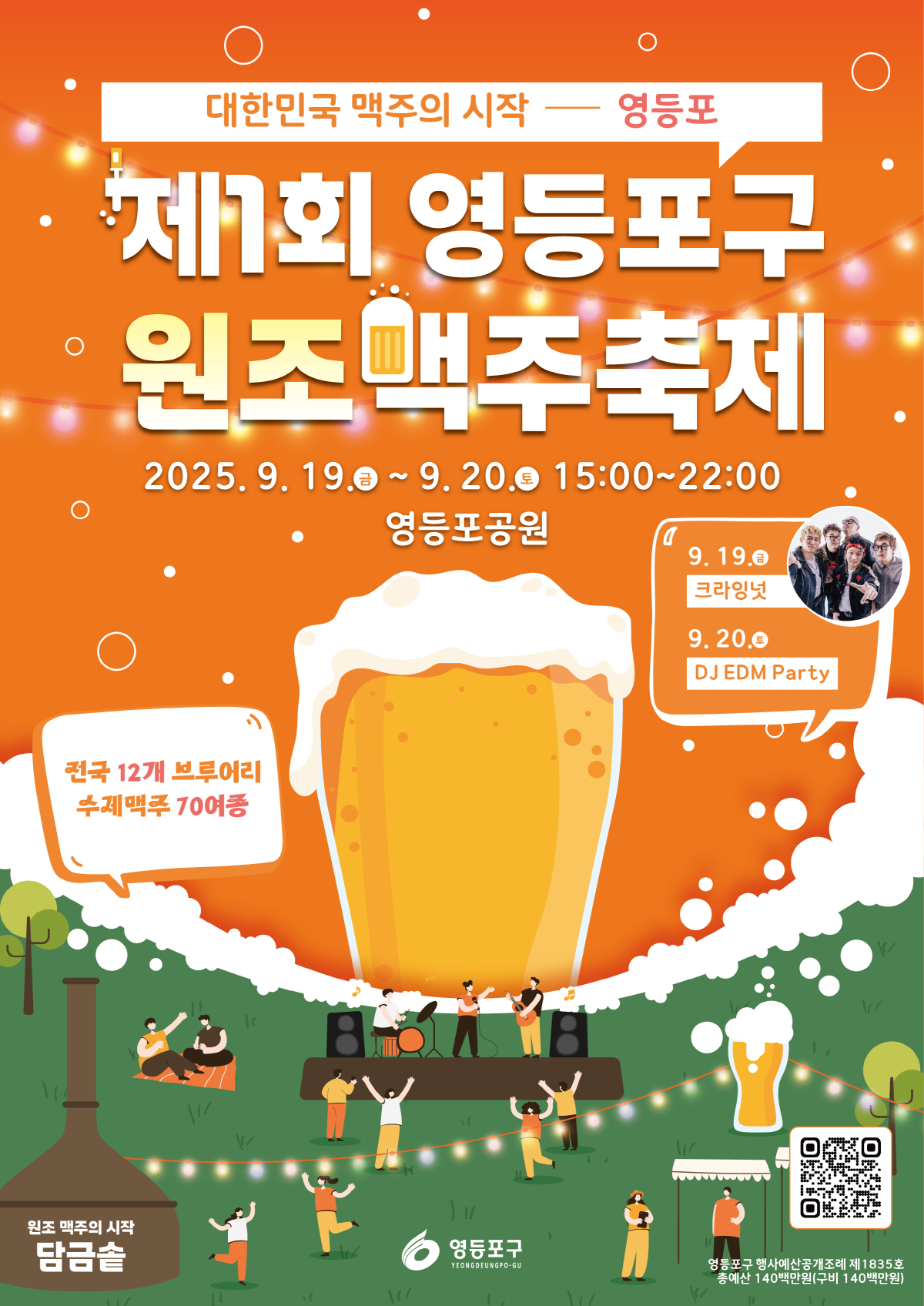 원조맥주회사, 전국 수제맥주 브루어리,
관내 소상공인들과 함께 공연, 체험, 이벤트가 어우러진 참여형 문화축제 추진