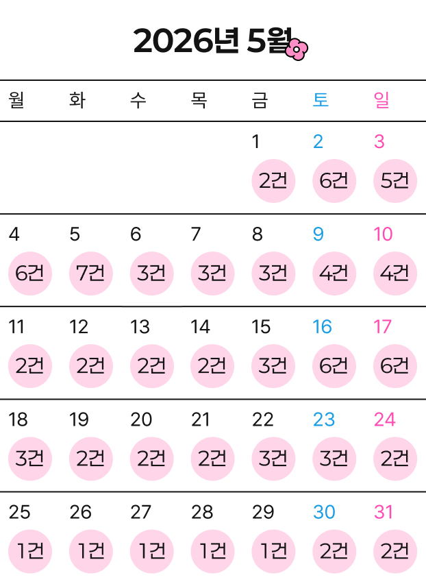 월간 축제 캘린더 2026년 5월